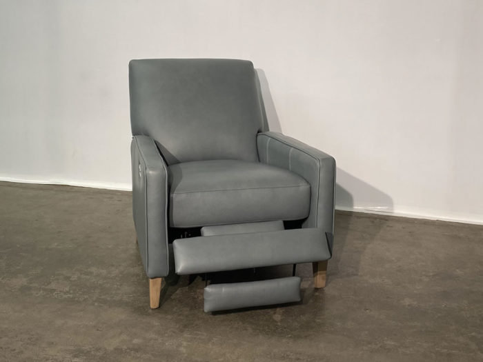 Linus Push Back Leather Recliner - Rancho Slate - Image 2