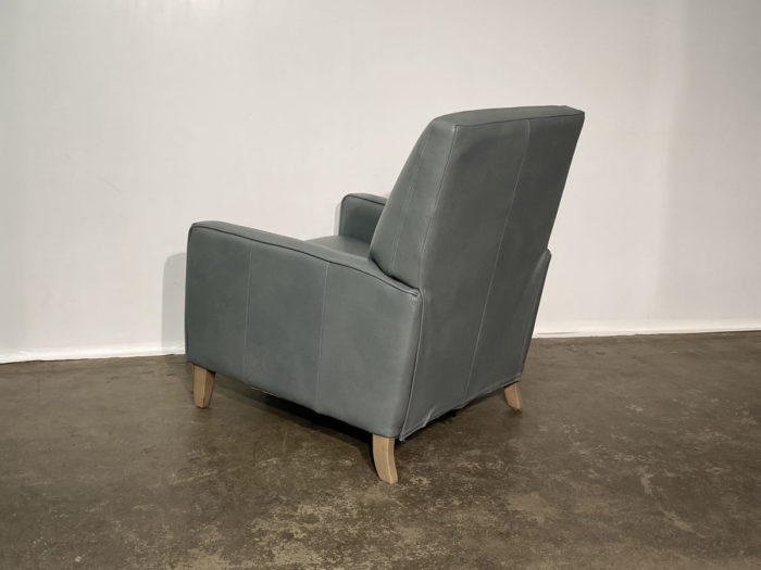 Linus Push Back Leather Recliner - Rancho Slate - Image 4
