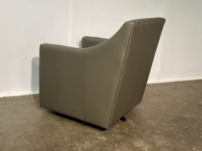 Liam Leather Swivel Chair - Dream Grey - Image 2