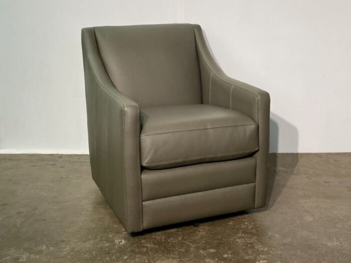 Liam Leather Swivel Chair - Dream Grey