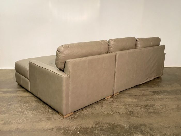 Lancaster Leather Sectional - Dash Stone - RHF Chaise - Image 3