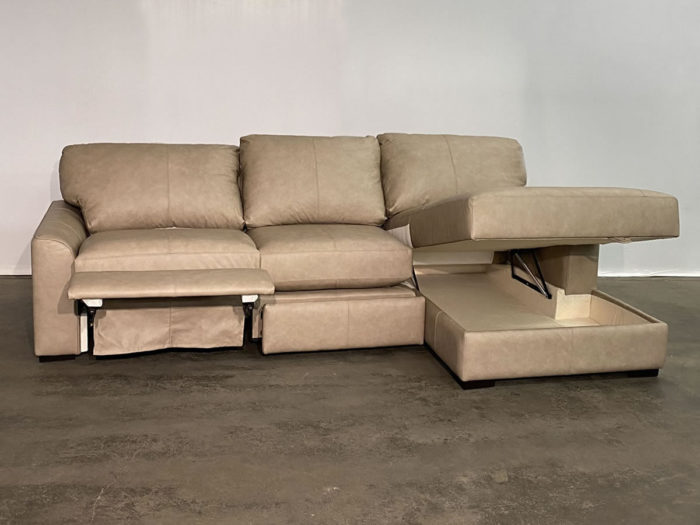Lancaster Leather Sectional - Brooks Sand - RHF Chaise