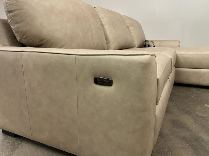 Lancaster Leather Sectional - Brooks Sand - RHF Chaise - Image 4