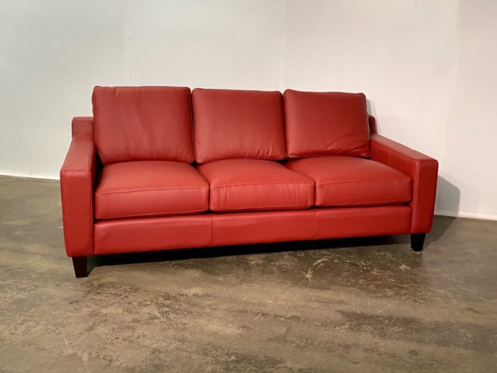 Lexi-100 Leather Sofa - Heavenly Cranberry
