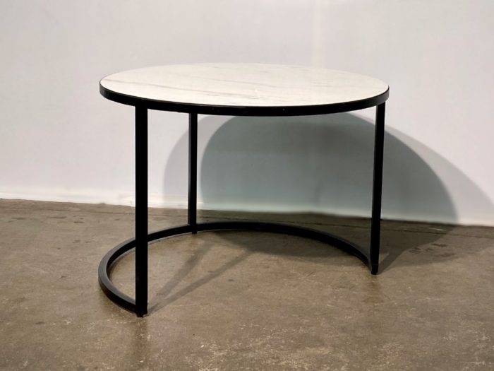 Darsh 3 Table Set - Faux White Marble - Image 4