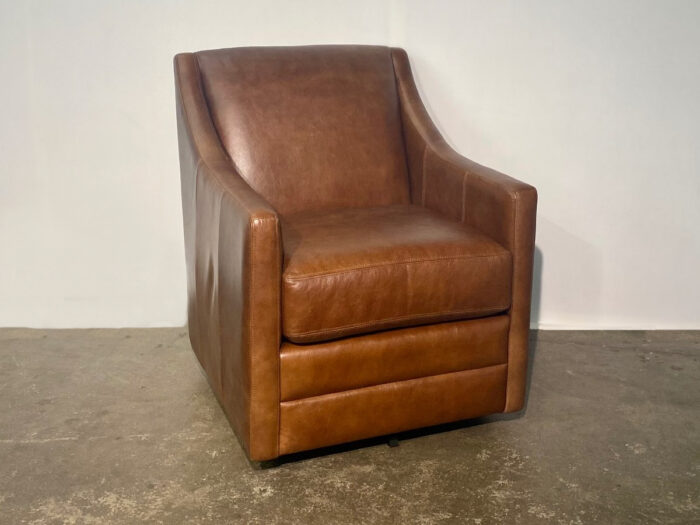 Liam Leather Swivel Chair - Cowboy Latte