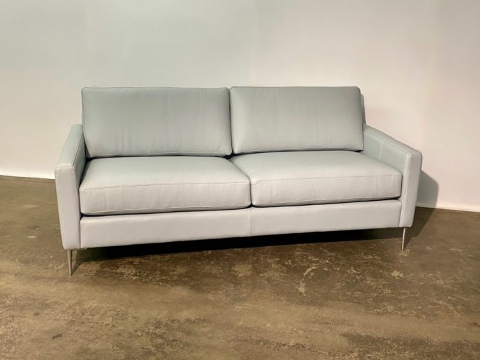Lena-200 Leather Condo Sofa - Heavenly Powder Blue