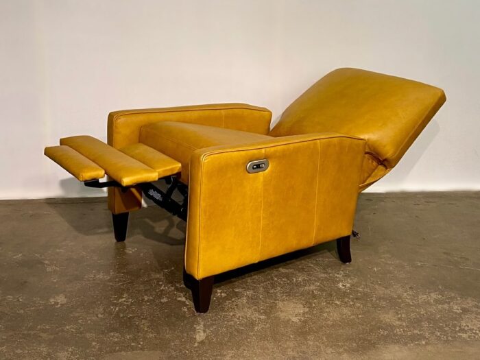 Linus Power Leather Recliner - Castle Gold - Image 3