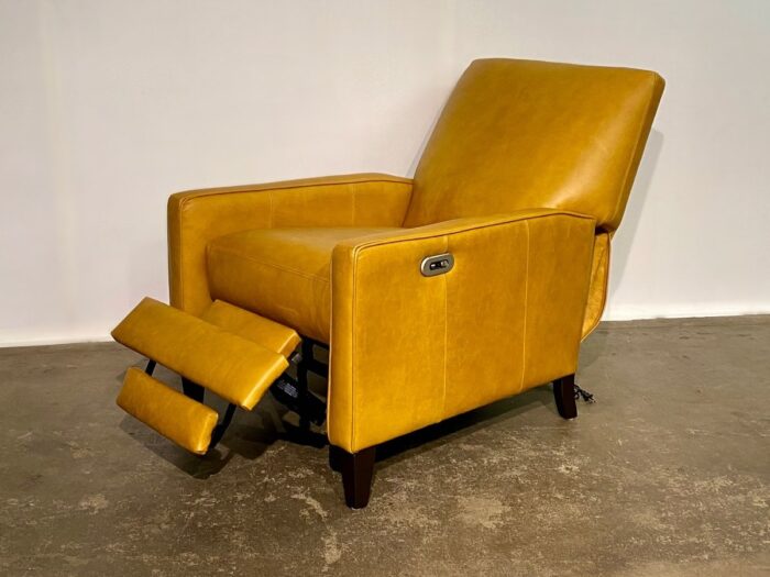 Linus Power Leather Recliner - Castle Gold - Image 2