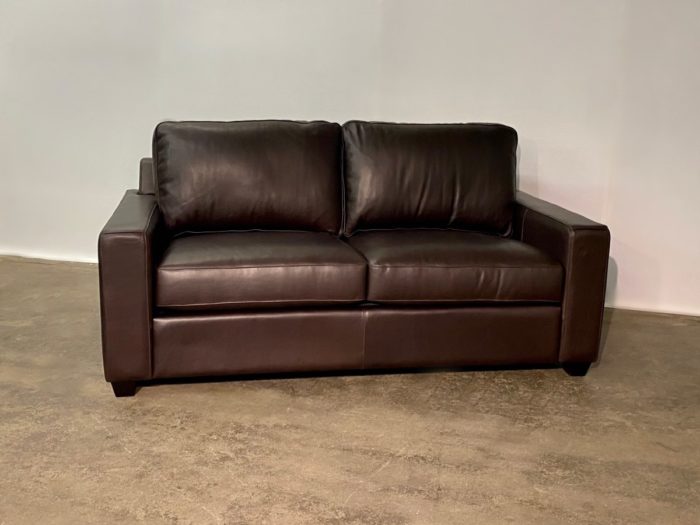 Luna-M-700 Leather Condo Sofa - Fleamarket Chocolate