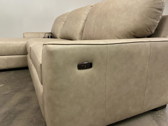 Lancaster Leather Sectional - Brooks Sand - LHF Chaise - Image 4