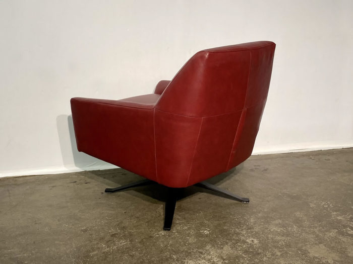 Leon Leather Swivel Chair - Watson Crimson - Image 2