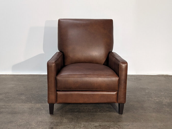 Linus Push Back Leather Recliner - Verona Brown