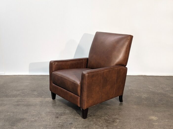 Linus Push Back Leather Recliner - Verona Brown - Image 2