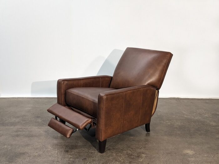 Linus Push Back Leather Recliner - Verona Brown - Image 3