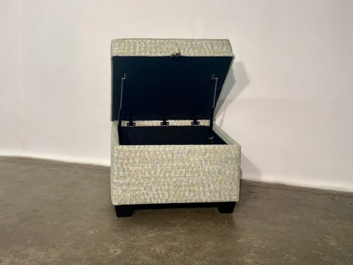 Custom Square Storage Ottoman - Rascal Teal - Image 2