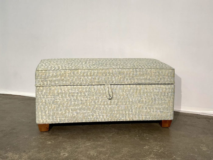 Custom Rectangular Storage Ottoman - Rascal Teal