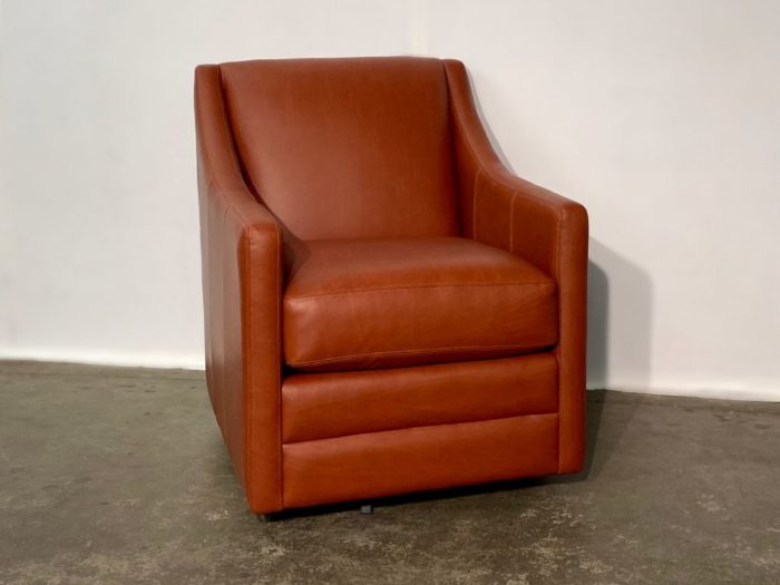 Liam Leather Swivel Chair - Nantucket Rust