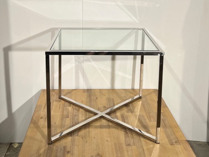 Crossover End Table - Glass Top