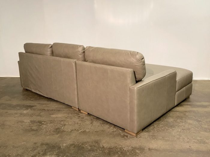 Lancaster Leather Sectional - Dash Stone - LHF Chaise - Image 3