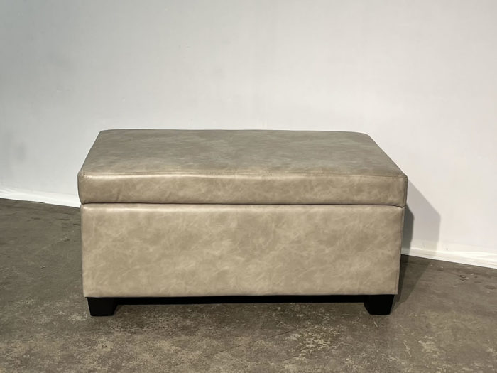 Hank Storage Ottoman - Ivanhoe Silver Vinyl