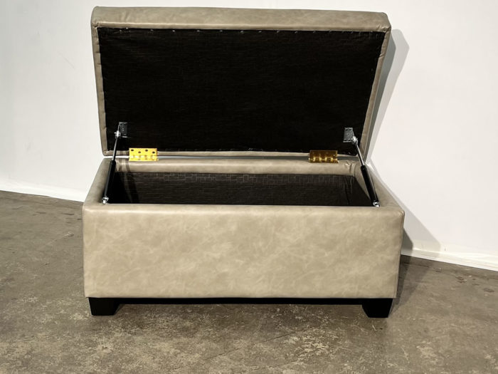 Hank Storage Ottoman - Ivanhoe Silver Vinyl - Image 3