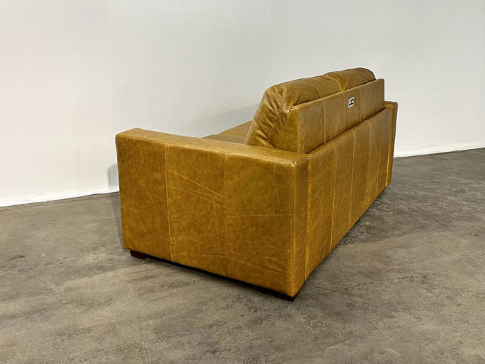 Lachlan-3 Double Sofa Bed - Castle Gold Leather - Image 5