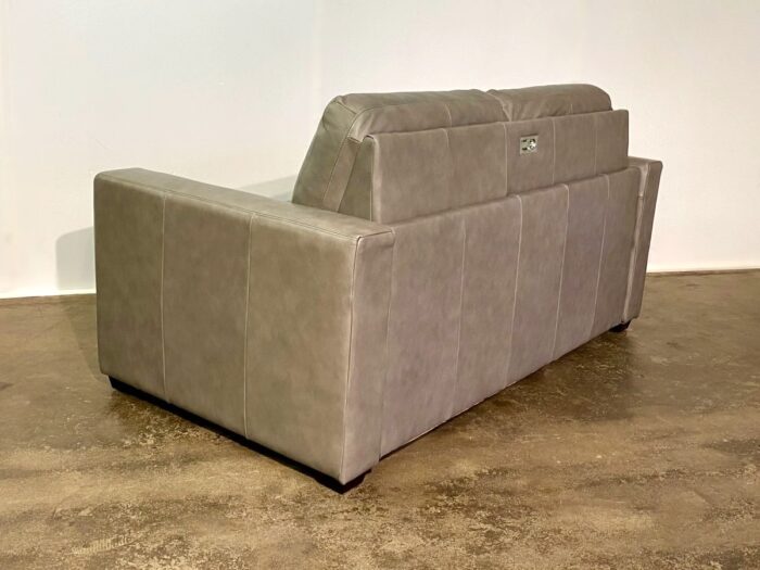 Lachlan-3 Queen Sofa Bed - Visa Grey Leather - Image 7