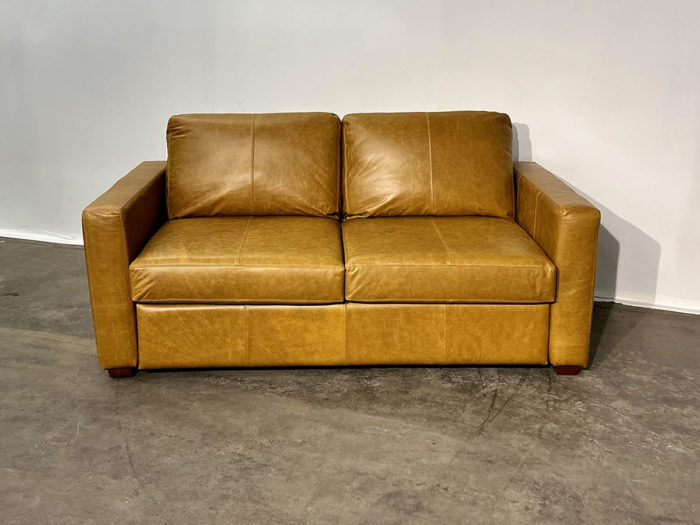 Lachlan-3 Double Sofa Bed - Castle Gold Leather