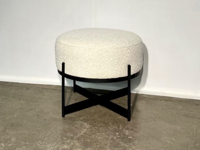 Amelia Round Pouf - Cream Boucle