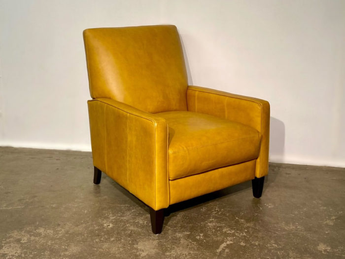 Linus Push Back Leather Recliner - Castle Gold