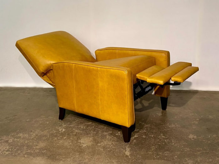 Linus Push Back Leather Recliner - Castle Gold - Image 3