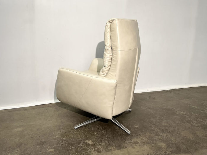Lotus Leather Swivel Recliner - Venice Ivory - Image 4