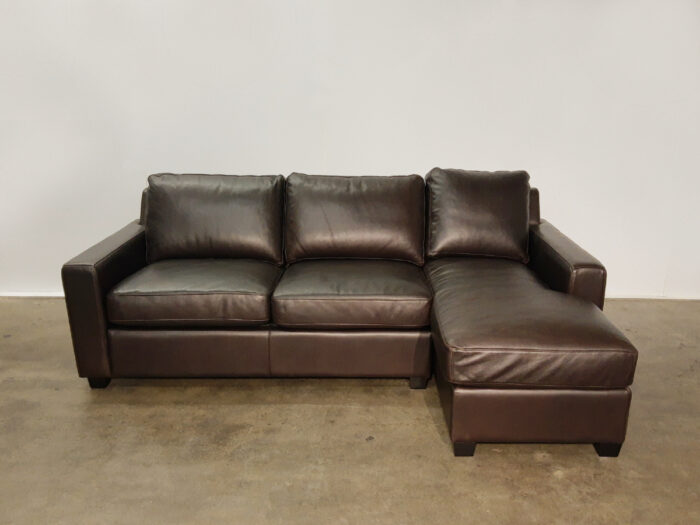 Luna D-700 2 pc Leather Sectional – RHF Chaise - Flea Market Chocolate - Image 2