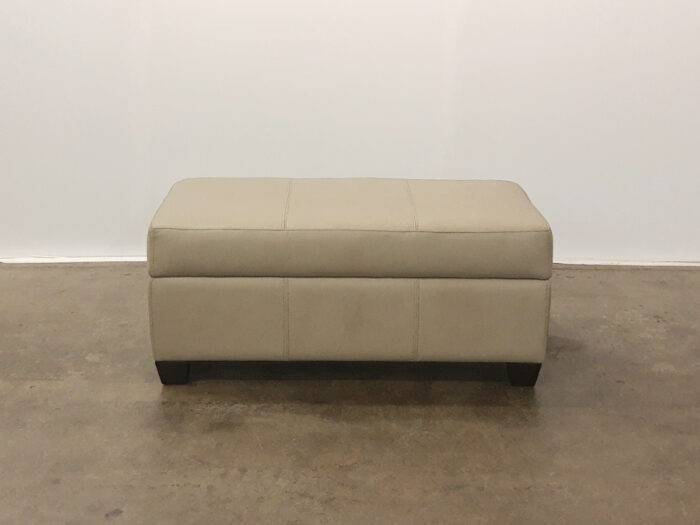 Logan Storage Ottoman – Gobi Ash Leather