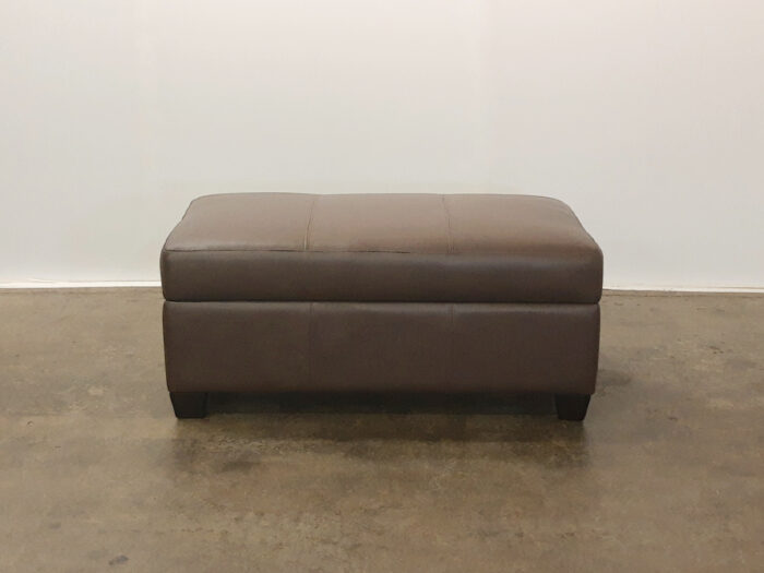 Logan Storage Ottoman – Gobi Clove Leather