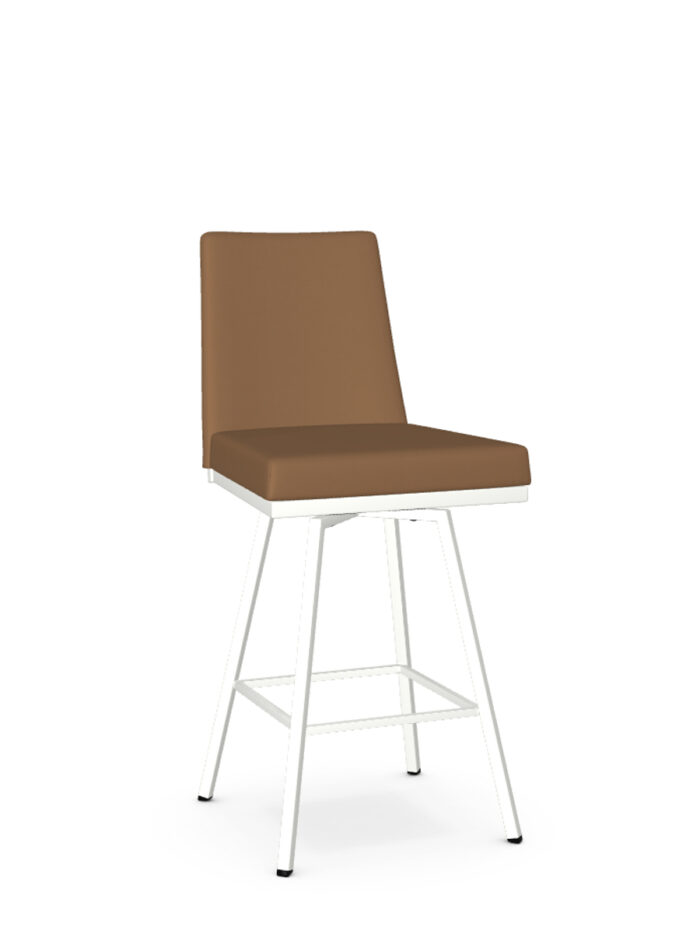 Amisco Linea Upholstered Counter Swivel Stool- Black Coral 25-Elephant DN - Image 5