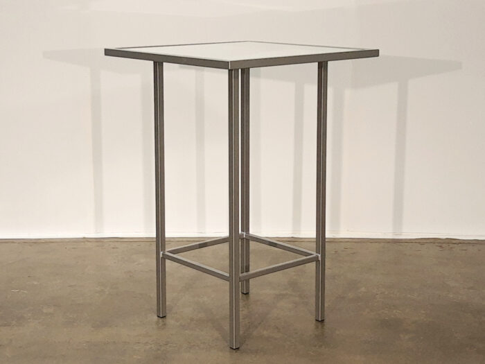 Amisco Aden Counter Table- Magnetite 24-White Glass
