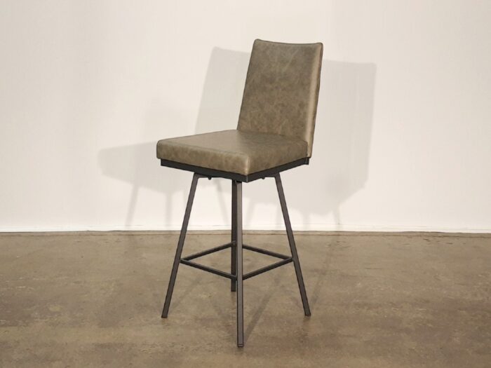 Amisco Linea Upholstered Counter Swivel Stool- Black Coral 25-Elephant DN