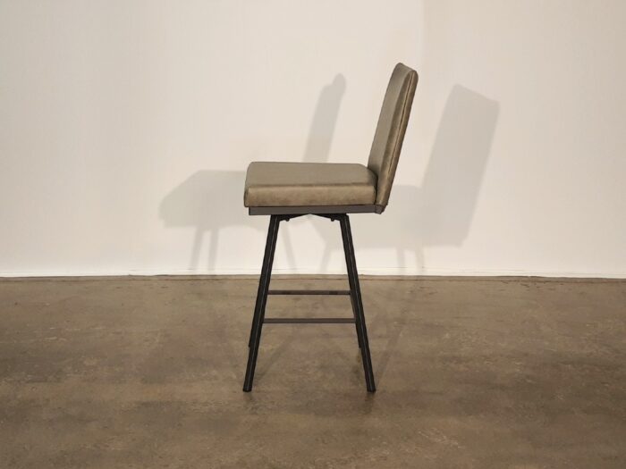 Amisco Linea Upholstered Counter Swivel Stool- Black Coral 25-Elephant DN - Image 3