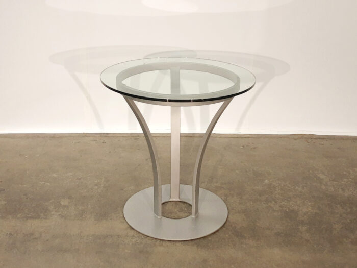 Amisco Dalia Table- Dayglam 53-Clear Glass 30" DIA Top