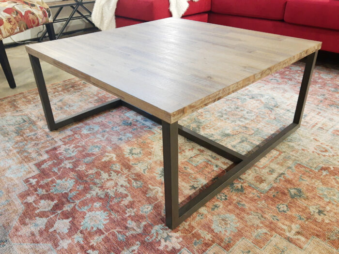 Irondale Square Coffee Table- Solid Acacia Wood - Image 2