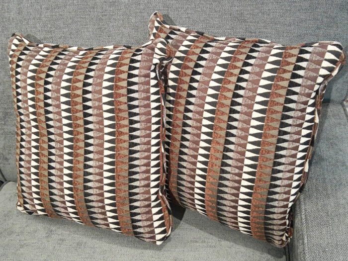 Accent Cushions - Brown Black White Triangles