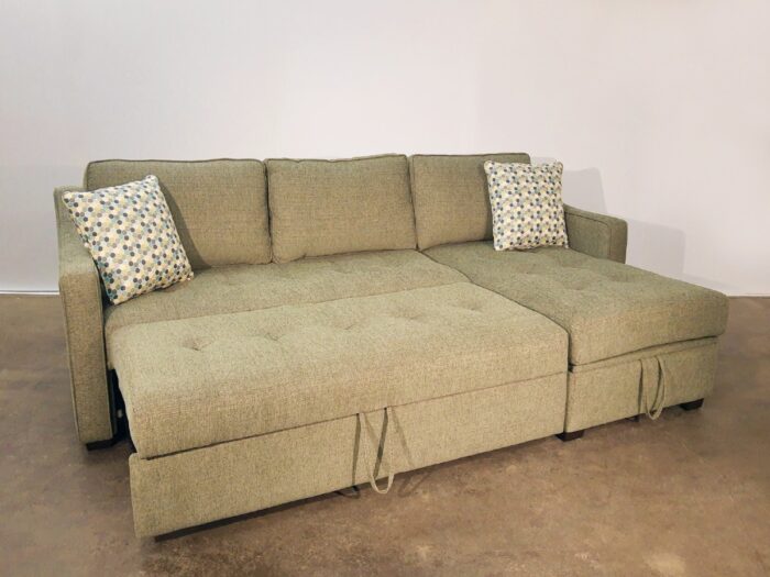 Remi LHF Sofa Bed Sectional & RHF Storage Chaise - Bombshell Forest - Image 3