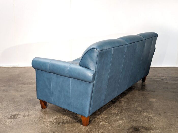 Langford Leather Sofa – No Tufting - Rawhide Teal - Image 2