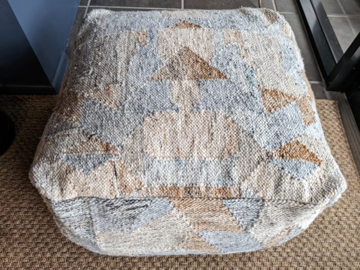 Pouf Jute - Light Blue-Brown