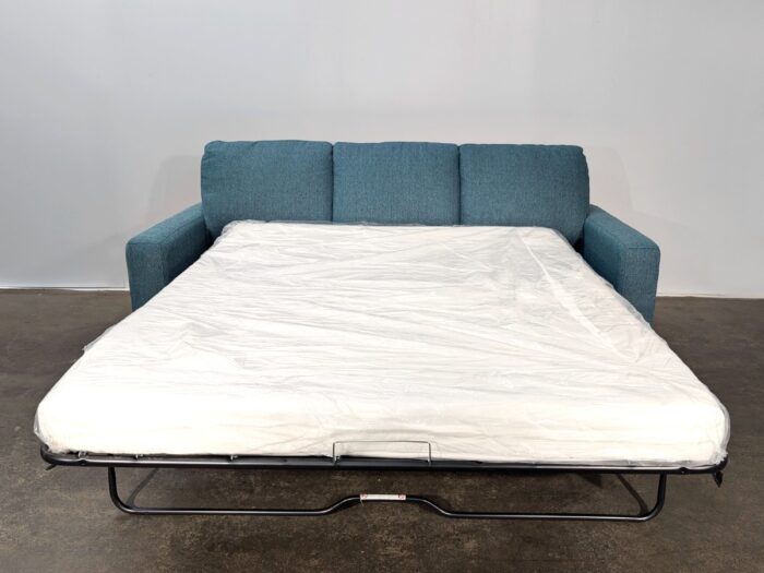 Layne Queen Sofa Bed- w/Bumper Chino Teal - Image 5