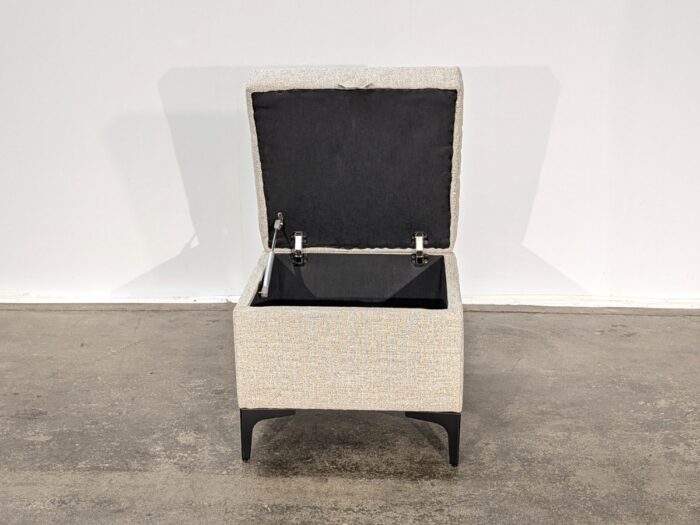 Ree Storage Ottoman – Tan Linen - Image 2