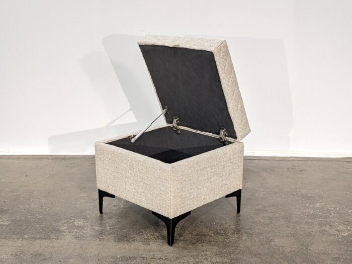 Ree Storage Ottoman – Tan Linen - Image 3
