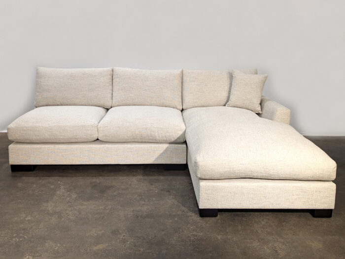 Max Sectional Armless Sofa- RHF Custom Chaise - Wesley Linen